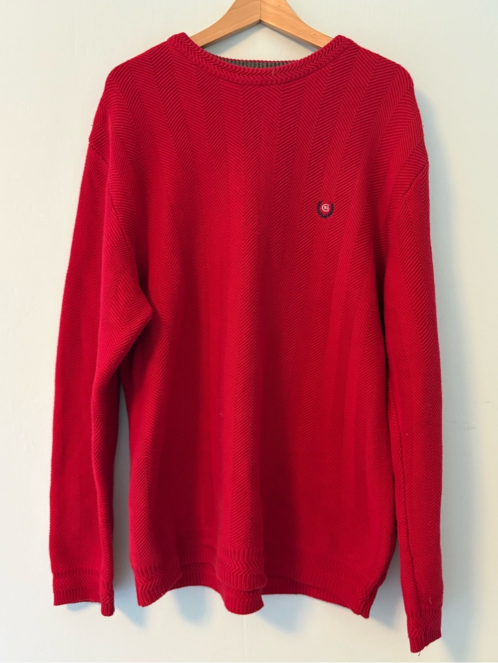 Vintage Chaps Ralph Lauren Men's Red Crewneck Sweater Large